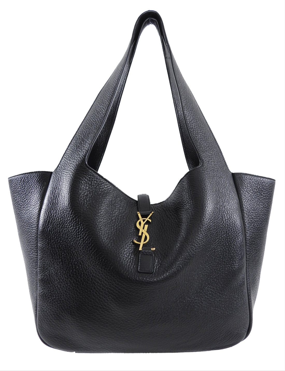 Saint Laurent Le 5 a 7 Black Grained Leather Bea Tote Bag