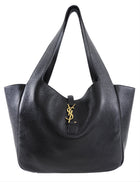 Saint Laurent Le 5 a 7 Black Grained Leather Bea Tote Bag