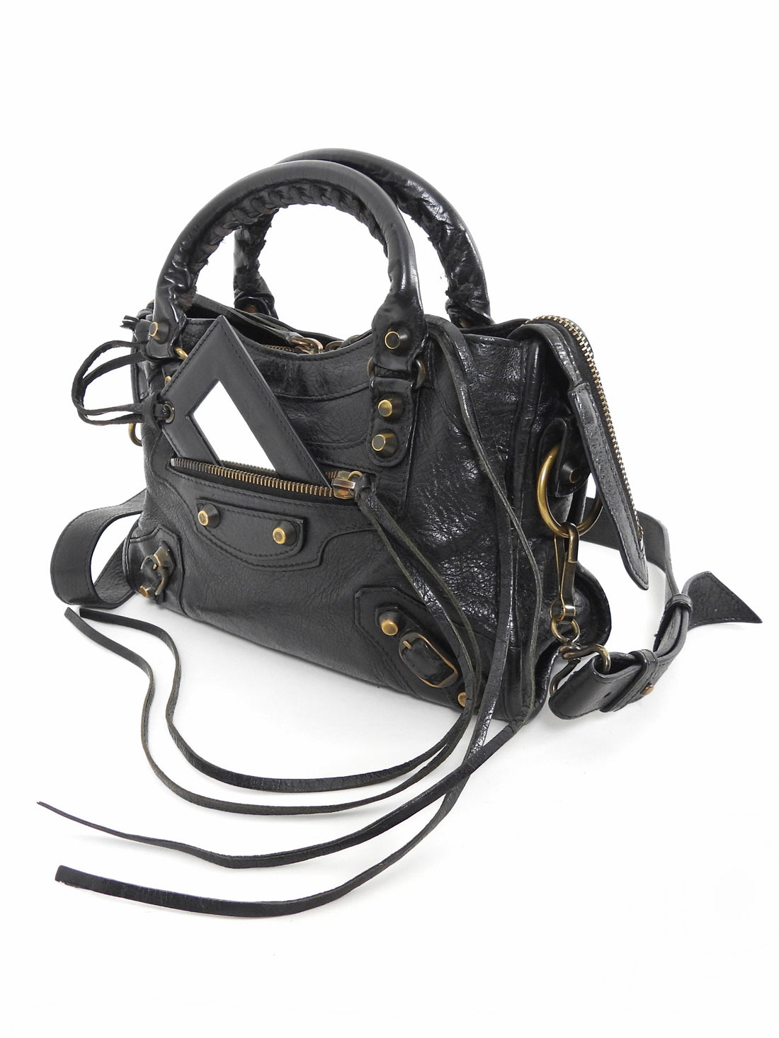 Balenciaga Black Leather Mini Classic City Bag