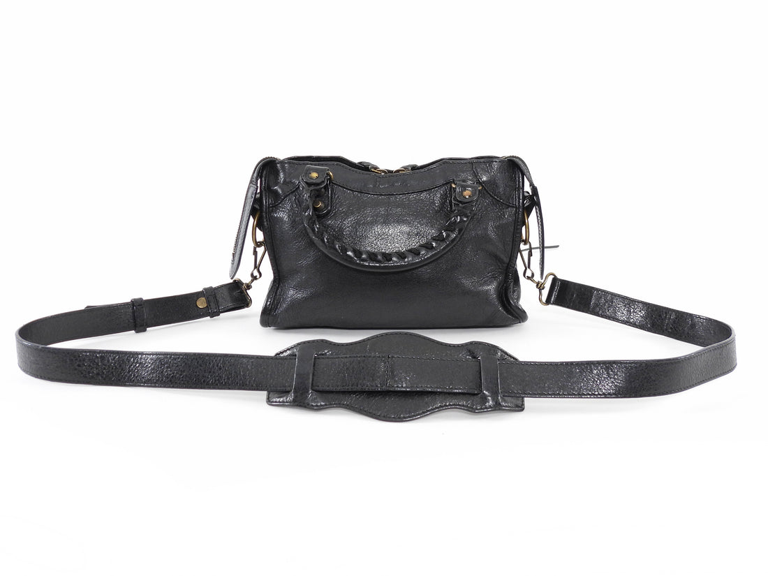 Balenciaga Black Leather Mini Classic City Bag