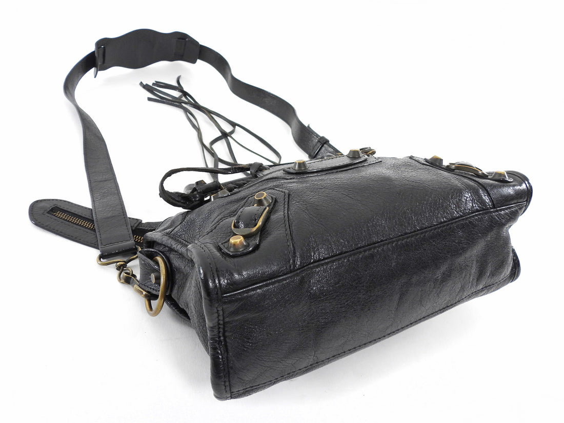 Balenciaga Black Leather Mini Classic City Bag