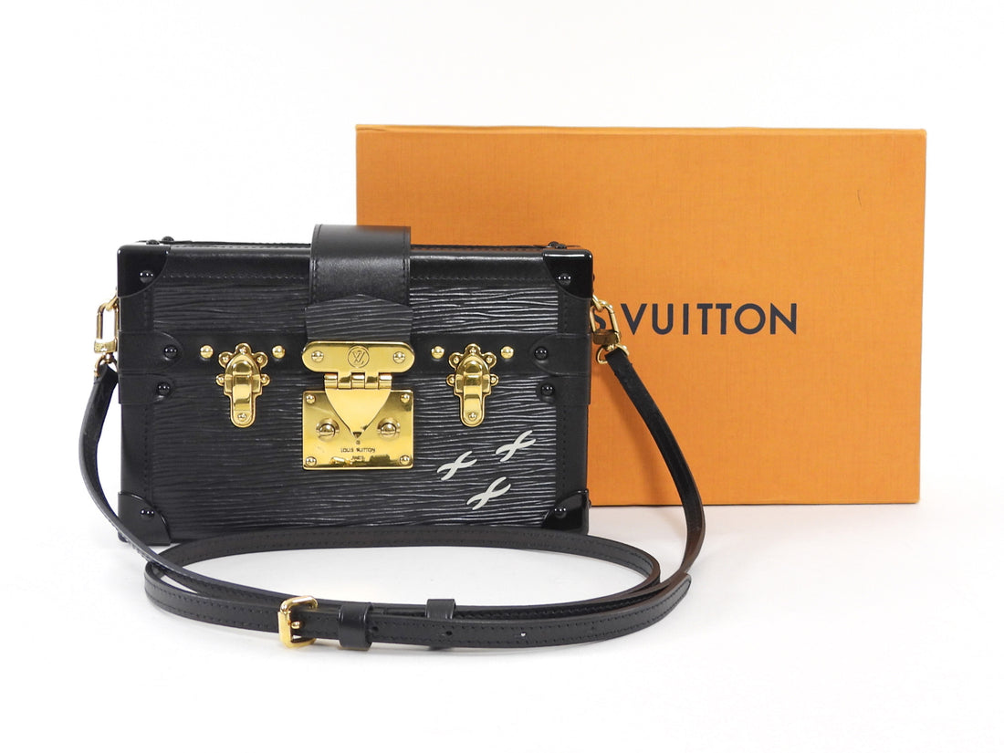 Louis Vuitton Black Louis Vuitton Black Epi Leather Petite Malle Trunk Box Bag
