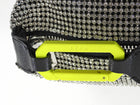 Eera Chartreuse Buckle Black Crystal Mesh Moonbag