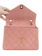 Chanel Vintage 1996 Pink Quilted Leather Medium Envelope Chain Flap Bag