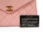 Chanel Vintage 1996 Pink Quilted Leather Medium Envelope Chain Flap Bag