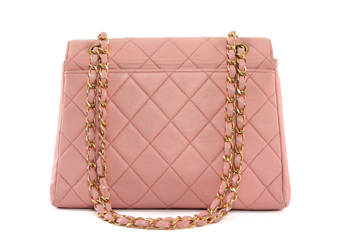 Chanel Vintage 1996 Pink Quilted Leather Medium Envelope Chain Flap Bag