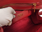 Prada Red Ivory Bicolor Saffiano Leather Handbag