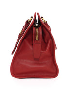 Prada Red Ivory Bicolor Saffiano Leather Handbag