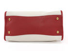 Prada Red Ivory Bicolor Saffiano Leather Handbag