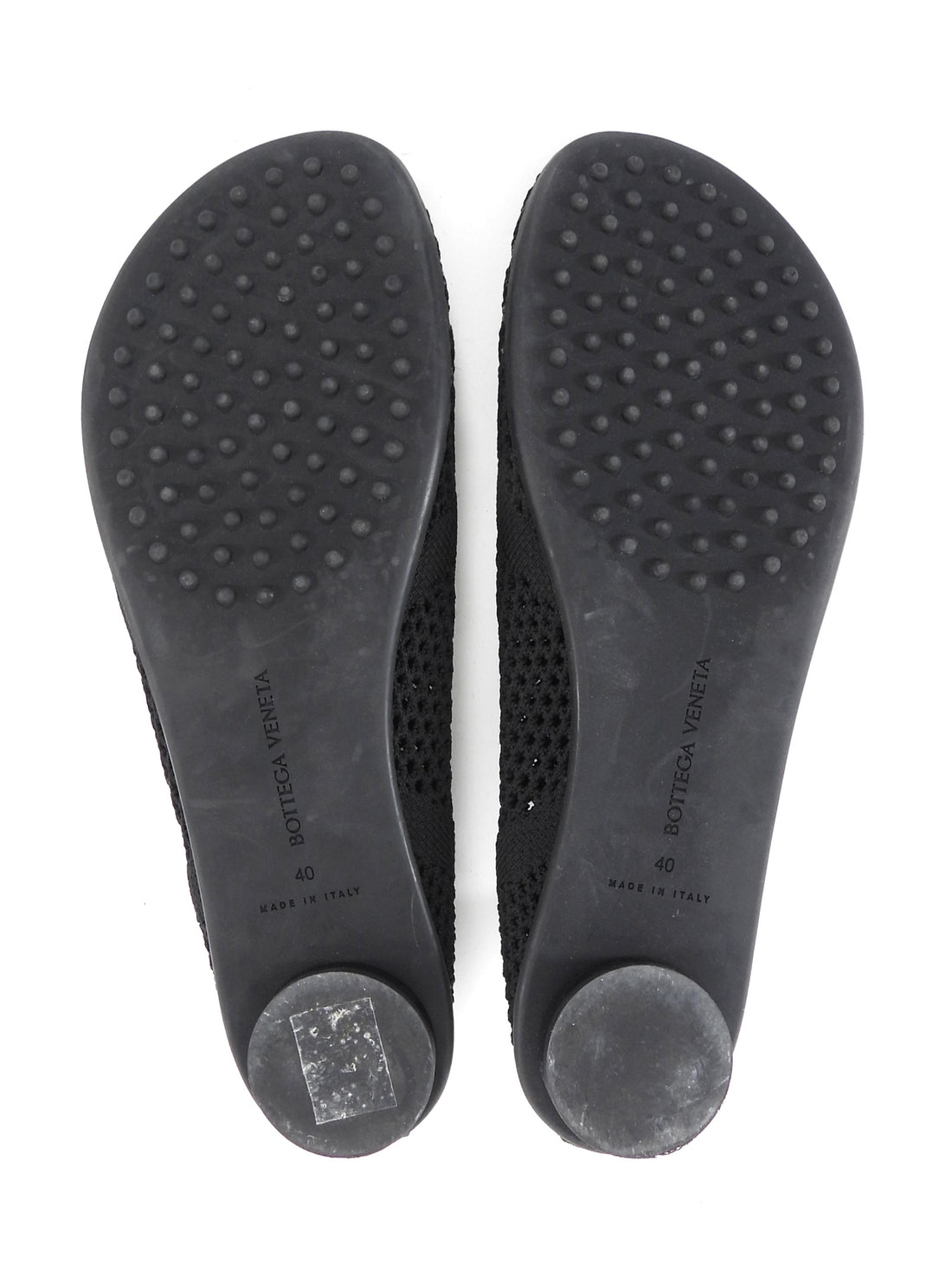 Bottega Veneta Black Atomic Ballet Polyester Mesh Flats - 40