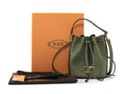 Tod's Olive Green Leather T Timeless Micro Two Way Bucket Bag