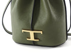 Tod's Olive Green Leather T Timeless Micro Two Way Bucket Bag