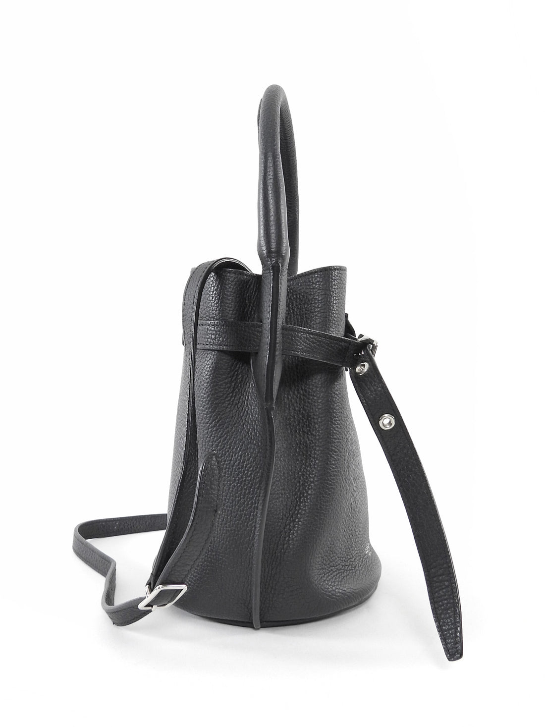 Celine Black Supple Grained Calfskin Big Bag Nano Bucket Bag