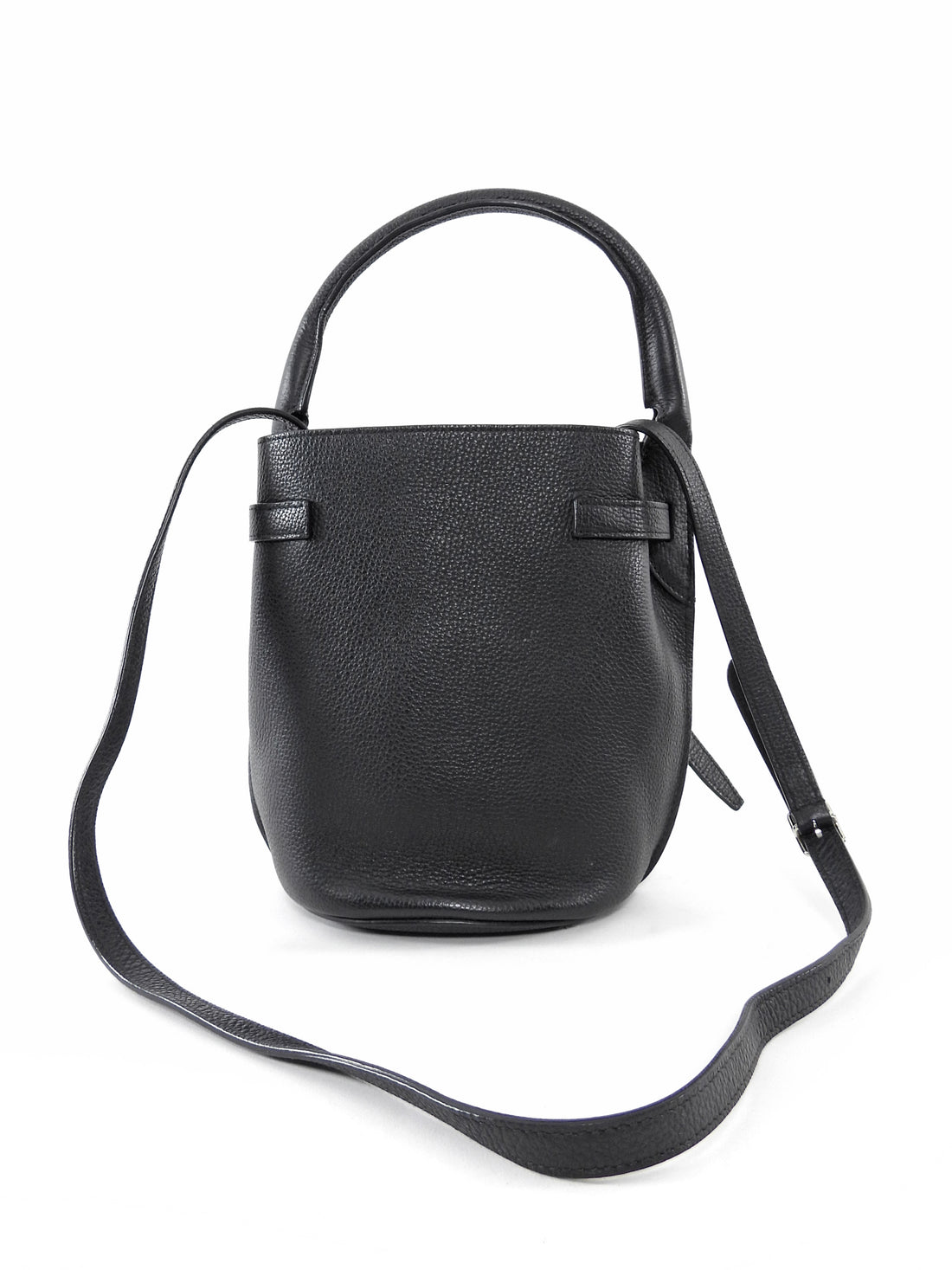 Celine Black Supple Grained Calfskin Big Bag Nano Bucket Bag