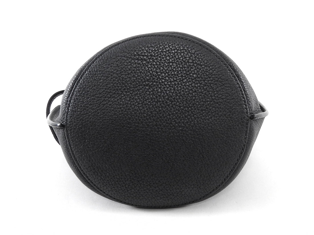 Celine Black Supple Grained Calfskin Big Bag Nano Bucket Bag