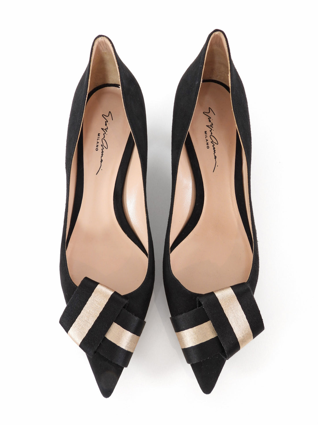 Giorgio Armani Suede Kitten Heel Black - 40