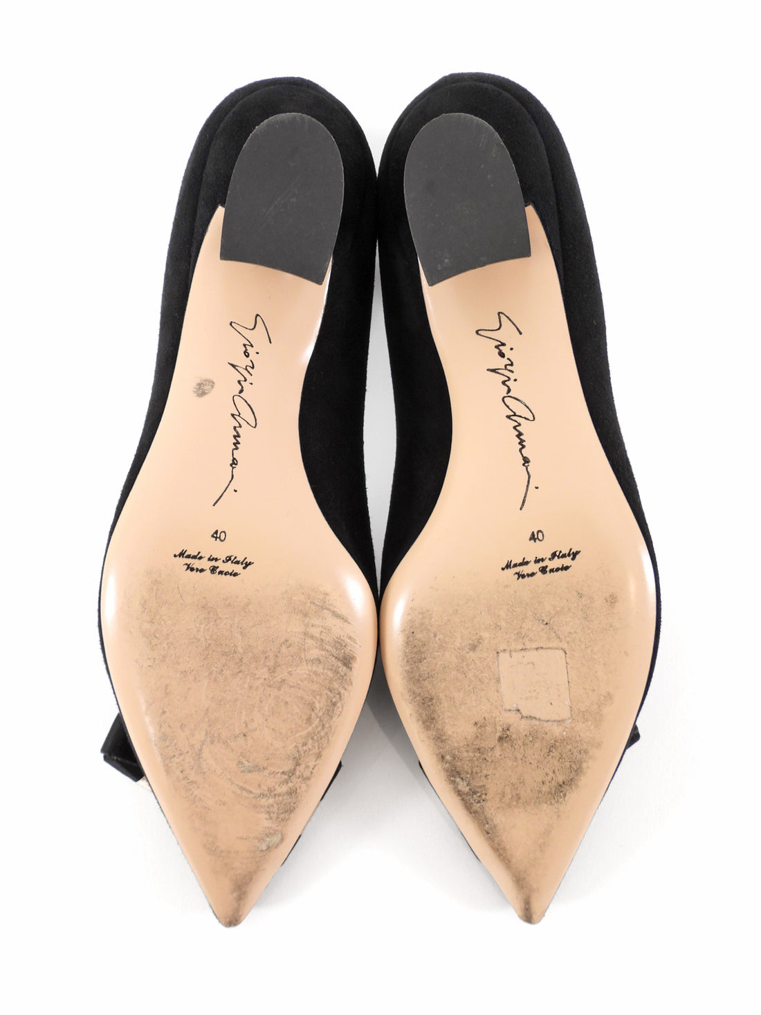 Giorgio Armani Suede Kitten Heel Black - 40