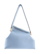 Fendi First Medium Light Blue Leather Frame Bag