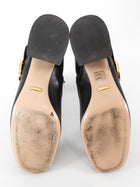 Gucci Blondie Leather Medallion Ankle Boots Black - 39.5