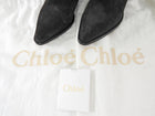 Chloe Black Rylee Buckle Suede Leather Ankle Boots - 36.5 (runs small)