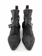 Chloe Black Rylee Buckle Suede Leather Ankle Boots - 36.5 (runs small)