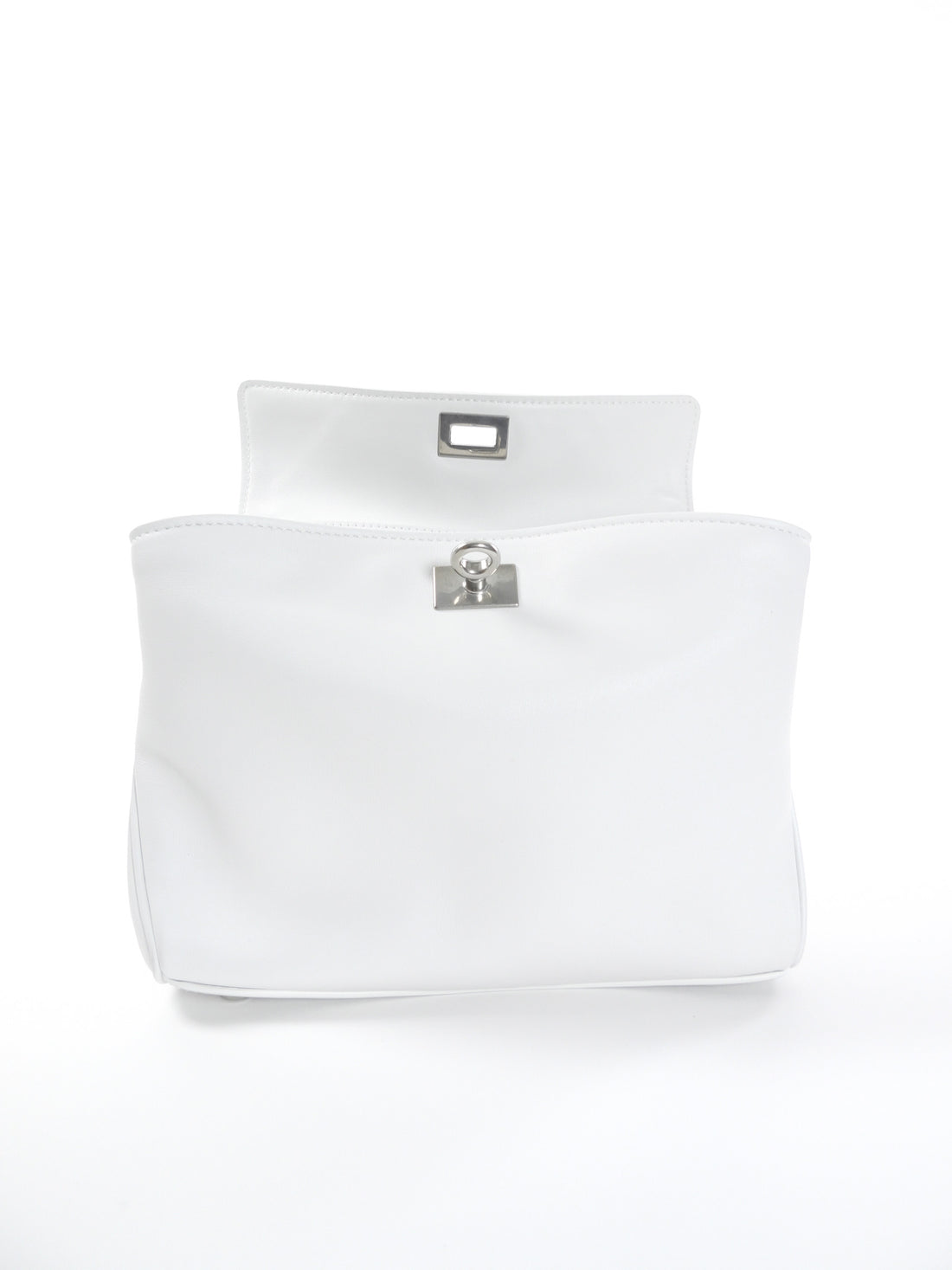 Balenciaga White Leather Mini Rodeo Two Way Top Handle Bag
