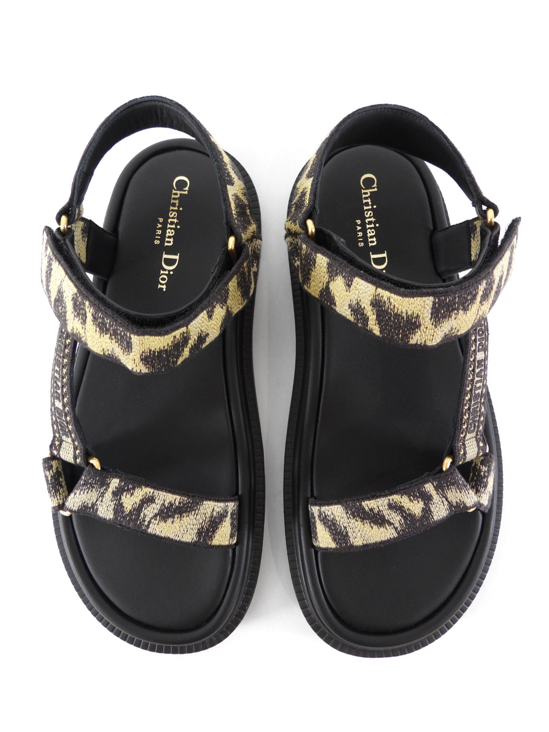 Dior D-Wave Leopard Canvas Sandal - 39