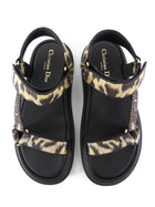 Dior D-Wave Leopard Canvas Sandal - 39