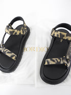 Dior D-Wave Leopard Canvas Sandal - 39