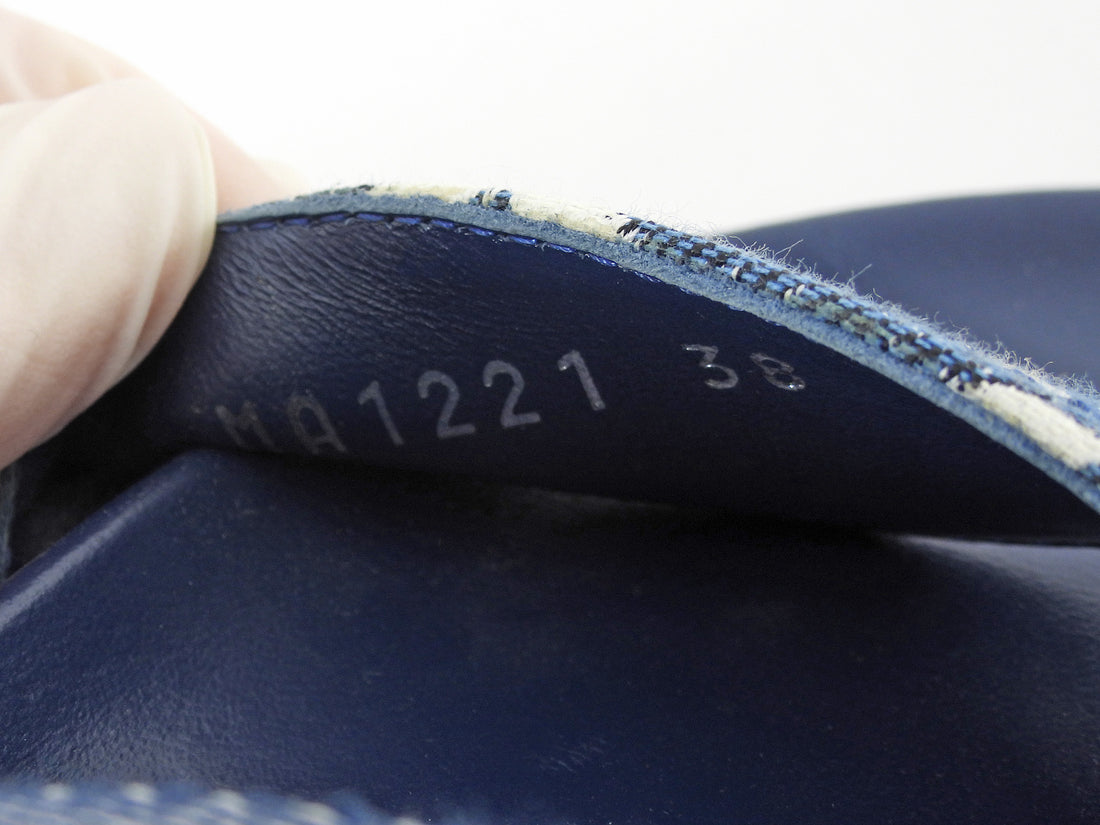 Louis Vuitton Blue Denim LV Monogram Paseo Flat Sandal - 38 (fits 7.5)