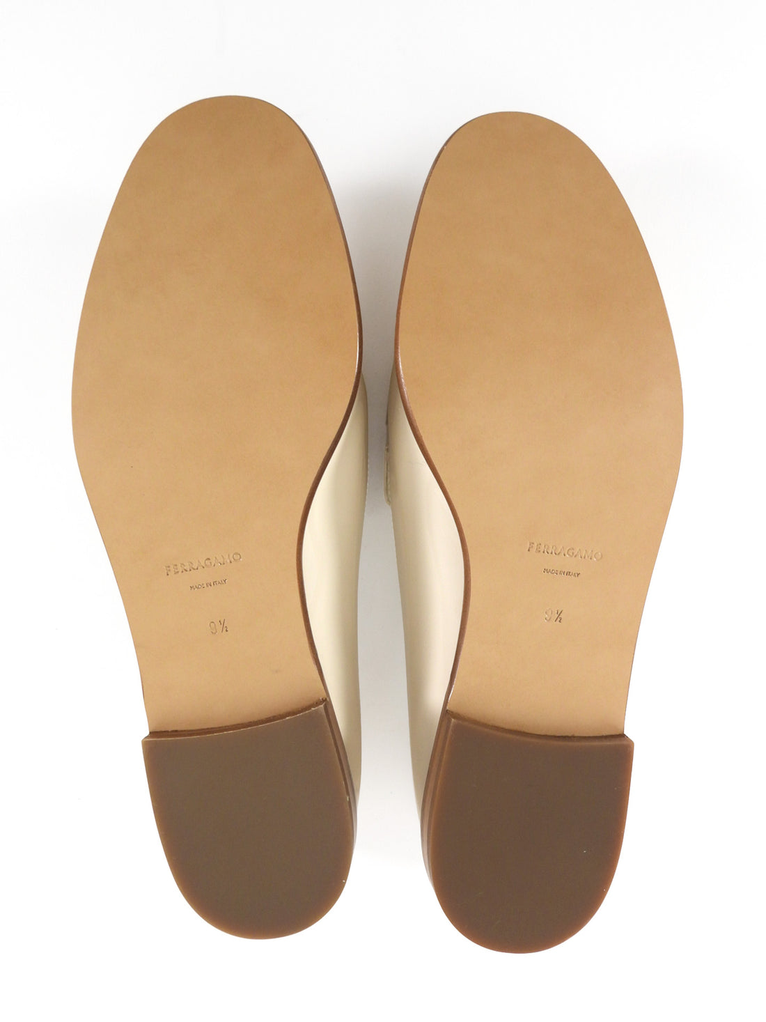 Ferragamo New Vera Patent Leather Loafer Beige - 9.5