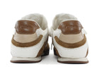 Chloe White Brown Mesh Suede Combo Low Top Kick Sneakers - 37