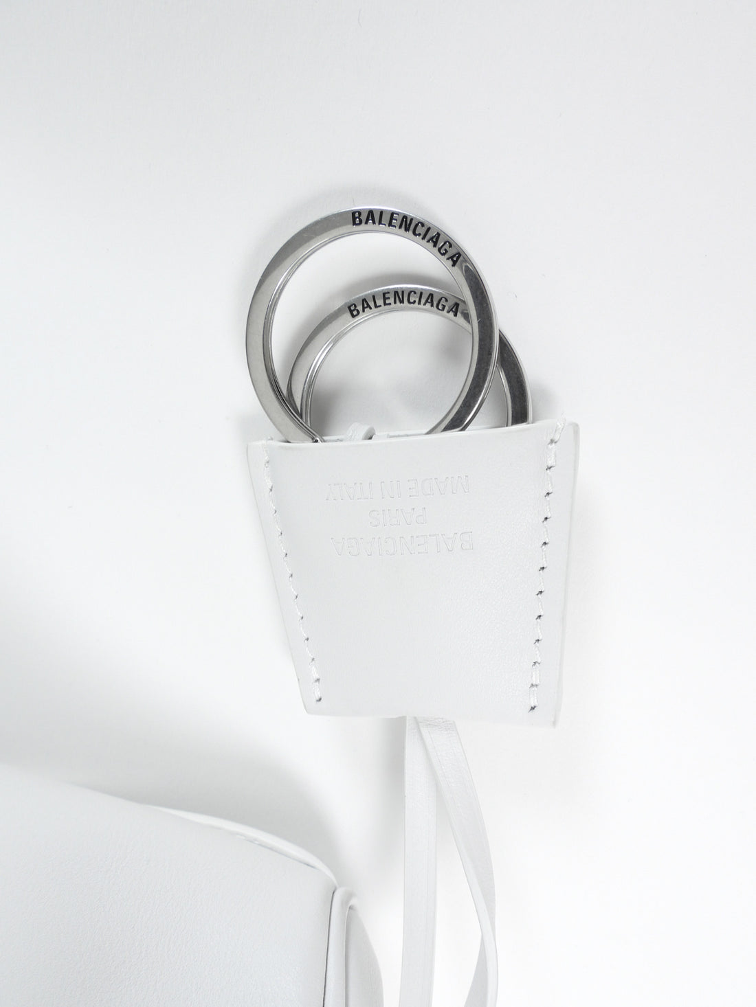 Balenciaga White Leather Mini Rodeo Two Way Top Handle Bag