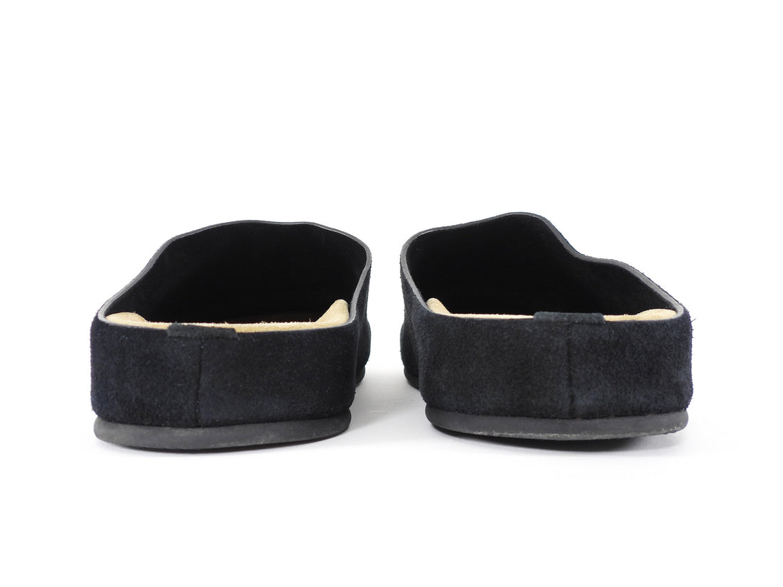 The Row Hugo Suede Mules Black - 37