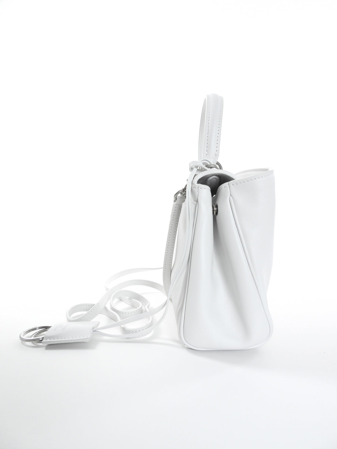 Balenciaga White Leather Mini Rodeo Two Way Top Handle Bag