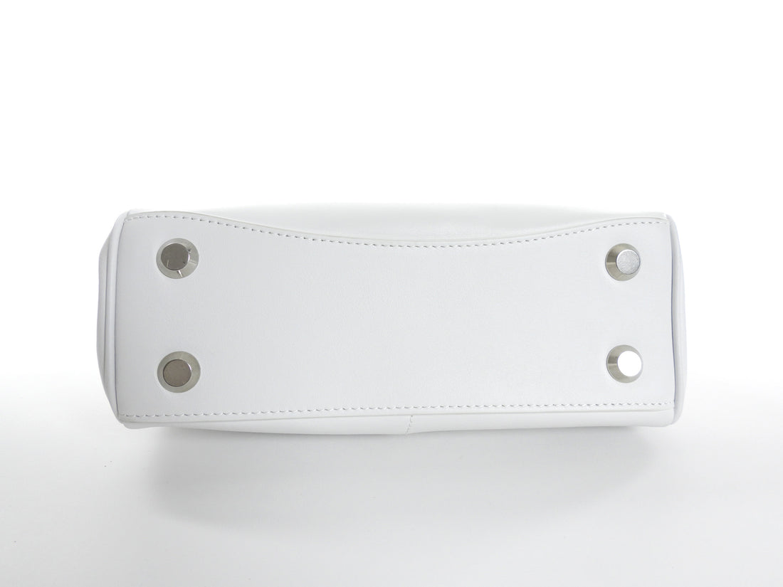 Balenciaga White Leather Mini Rodeo Two Way Top Handle Bag