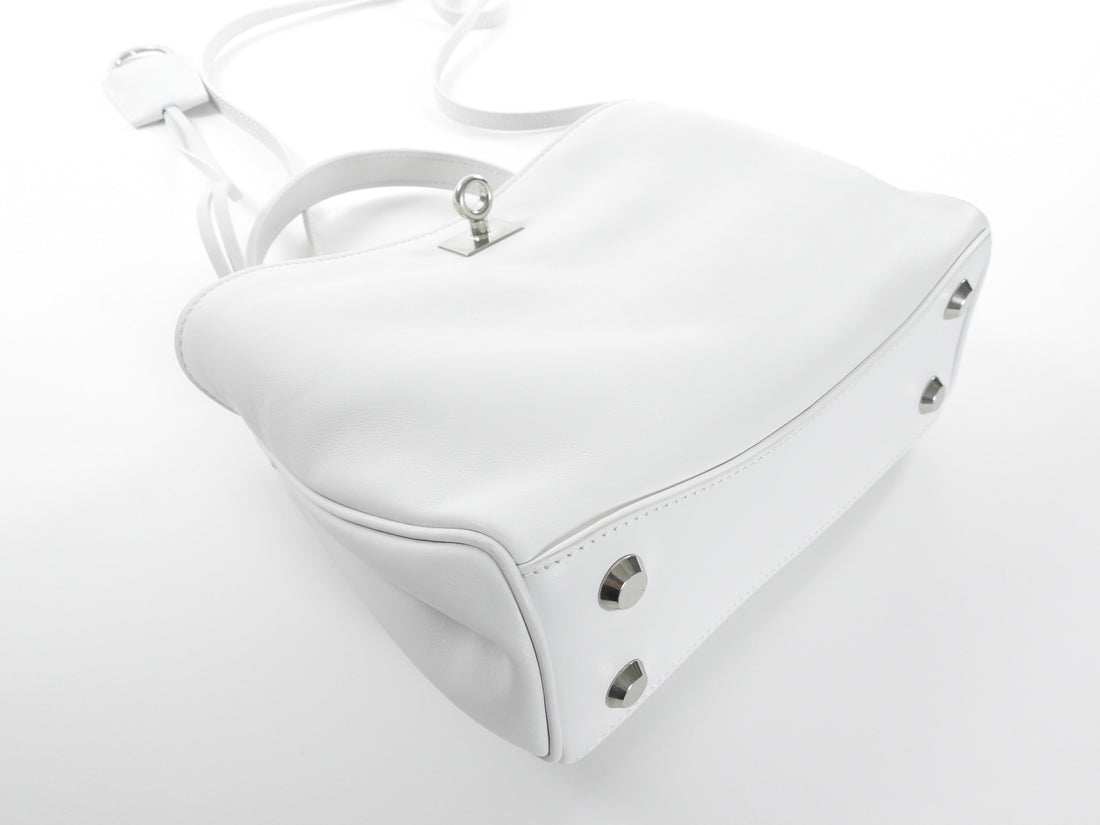 Balenciaga White Leather Mini Rodeo Two Way Top Handle Bag