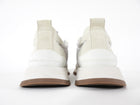 Brunello Cucinelli Ecru & White Nylon and Suede Slip on Sneakers with Monili Detail - 40