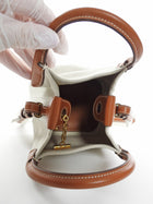 Loro Piana Micro Bale Canvas Toile and Leather Two Way Tote Bag