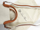 Loro Piana Micro Bale Canvas Toile and Leather Two Way Tote Bag