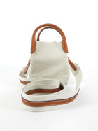Loro Piana Micro Bale Canvas Toile and Leather Two Way Tote Bag