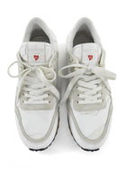 Valentino White Leather and Suede Rockstud Rockrunner Sneakers - 40