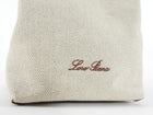 Loro Piana Micro Bale Canvas Toile and Leather Two Way Tote Bag
