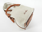 Loro Piana Micro Bale Canvas Toile and Leather Two Way Tote Bag