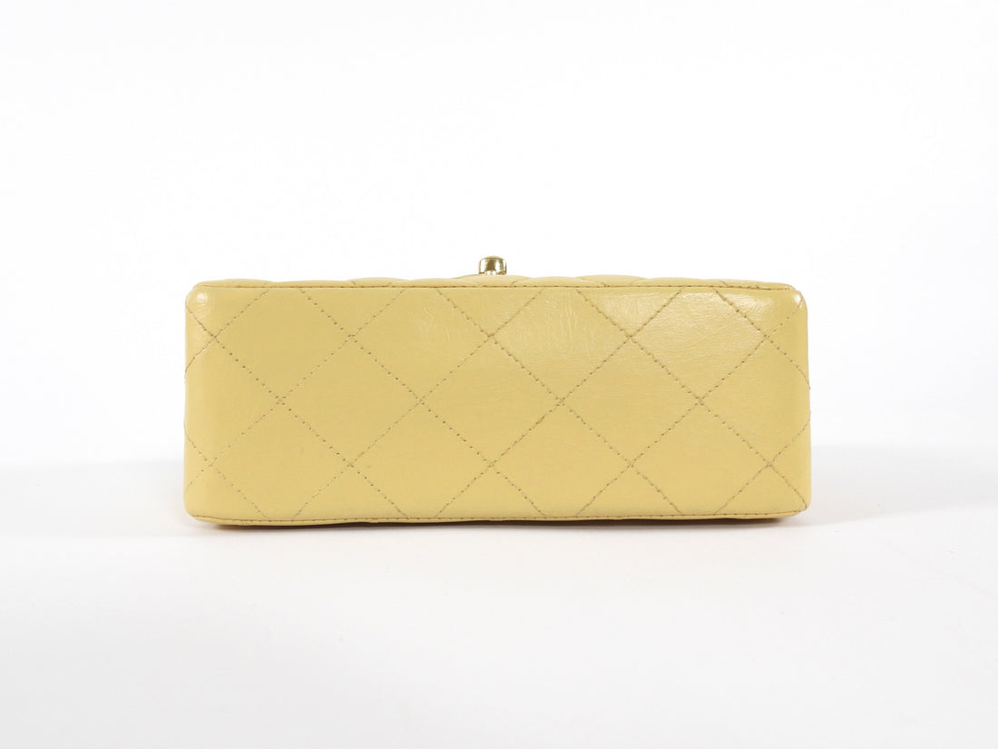 Chanel Vintage 2004 Beige Mini Square Classic Flap Bag GHW