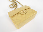 Chanel Vintage 2004 Beige Mini Square Classic Flap Bag GHW