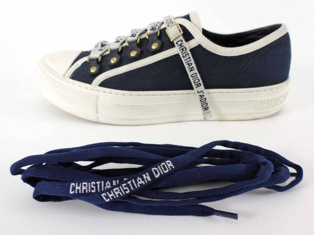 Dior Walk'n'Dior Platform Navy Canvas Sneaker  - 36