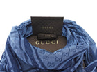 Gucci Blue GG Monogram Striped Modal Cotton Blend Triangle Shawl