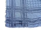 Gucci Blue GG Monogram Striped Modal Cotton Blend Triangle Shawl