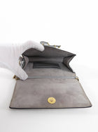 Christian Dior Metallic Silver Calfskin J'ADIOR Leather Wallet on Chain
